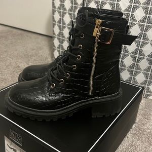 Black/Gold Combat Boots
